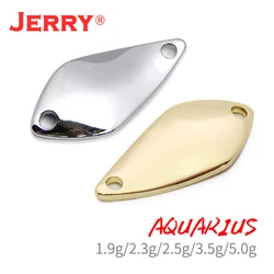 Jerry Aquarius 50 Uds Señuelos de Pesca cebo duro de Metal de agua dulce cucharas de trucha en blanco sin pintar cebo giratorio adornos