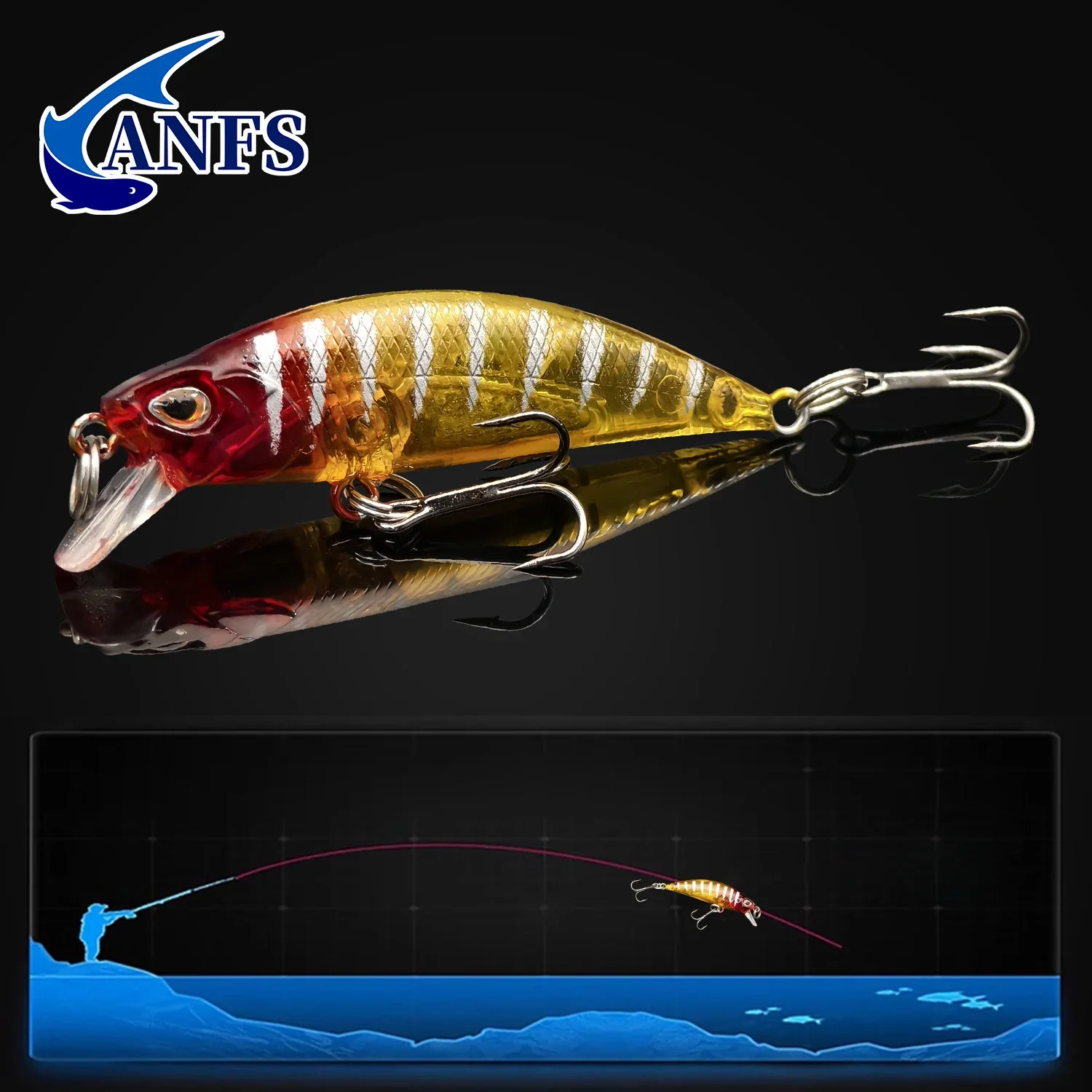ANFS 5 uds Kit de Señuelos de Pesca hundimiento Minnow trucha cebo Artificial manivela cebo lubina aparejos de pesca - imagen 4