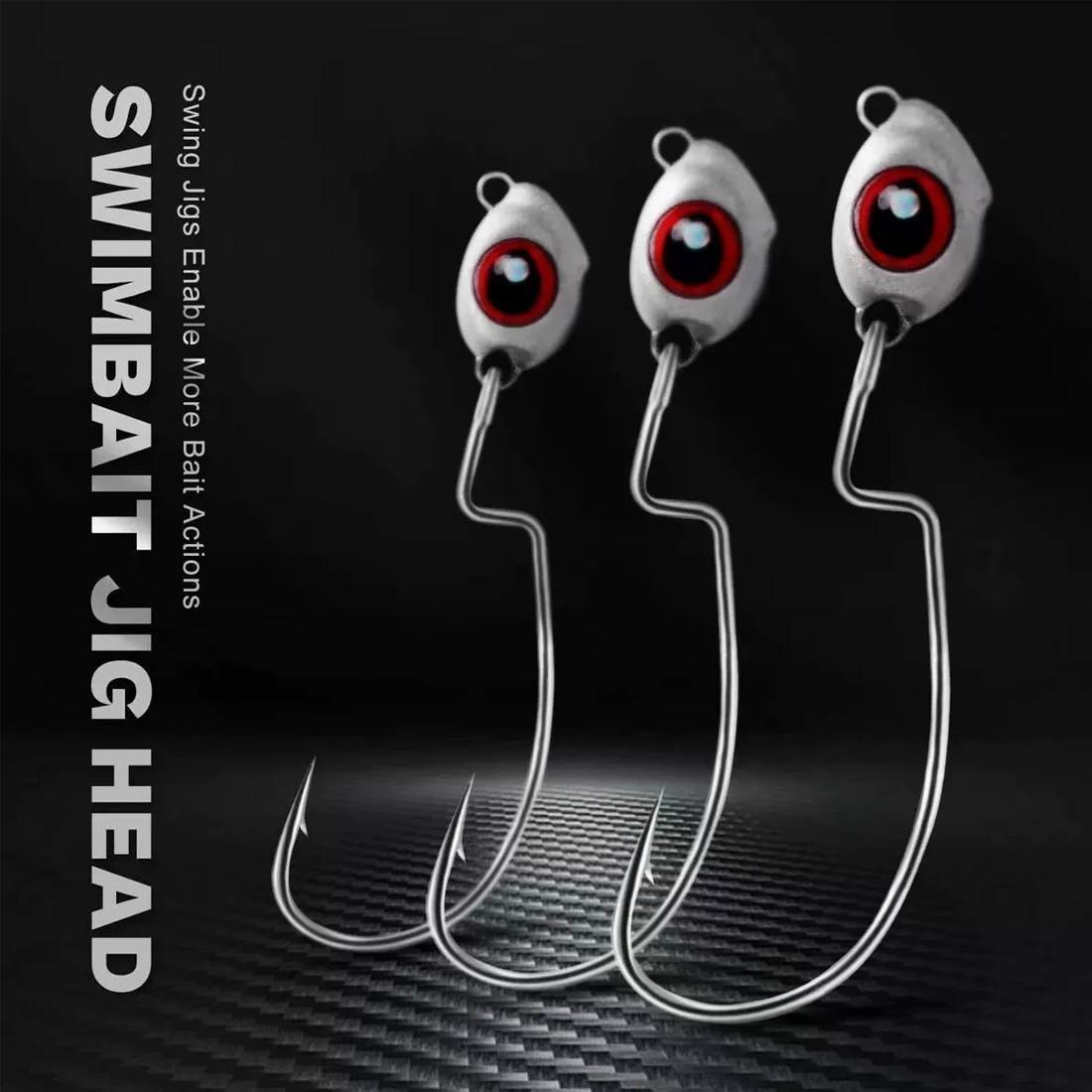 Jig Head EWG Texas 9KM con ojos 3D para vinilo – Agua salada y dulce - imagen 5