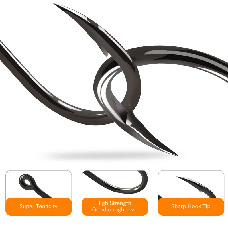 ZYZ 6-20 unids/bolsa anzuelos de pesca de mar audaz acero alto en carbono anzuelo afilado anzuelos de pesca de agua salada Ideal para atún pargo Redfish - imagen 4