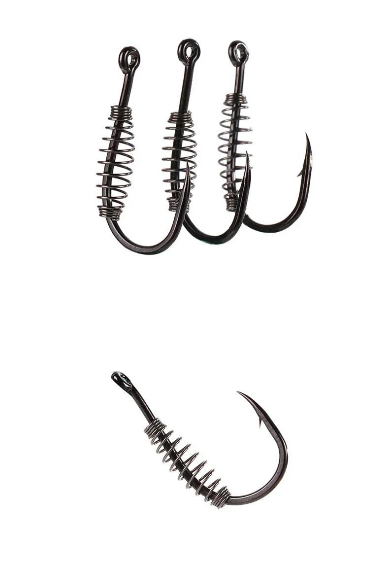 10 Uds. Anzuelo de pesca de resorte con ojos para carpa plateada, superficie de carpa cabezona, anzuelos inferiores, objetos grandes, pesca Original de alto carbono - imagen 5