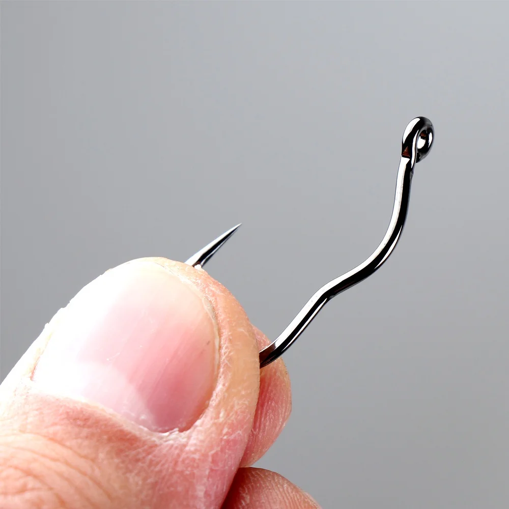 12 Uds anzuelo de pesca automático Anti-correr línea anticaída doble púa con aleación de titanio y manganeso mágico práctico - imagen 2