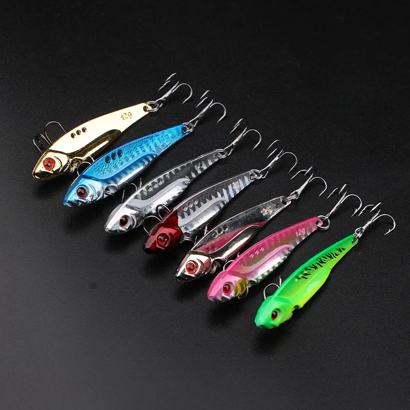 Señuelo de pesca de Metal VIB, 1 piezas, cuchara giratoria de vibración, Crankbait, cebo duro Artificial para lubina, aparejos de cicla VIB de 7g-15g/5CM-6,8 CM - imagen 5
