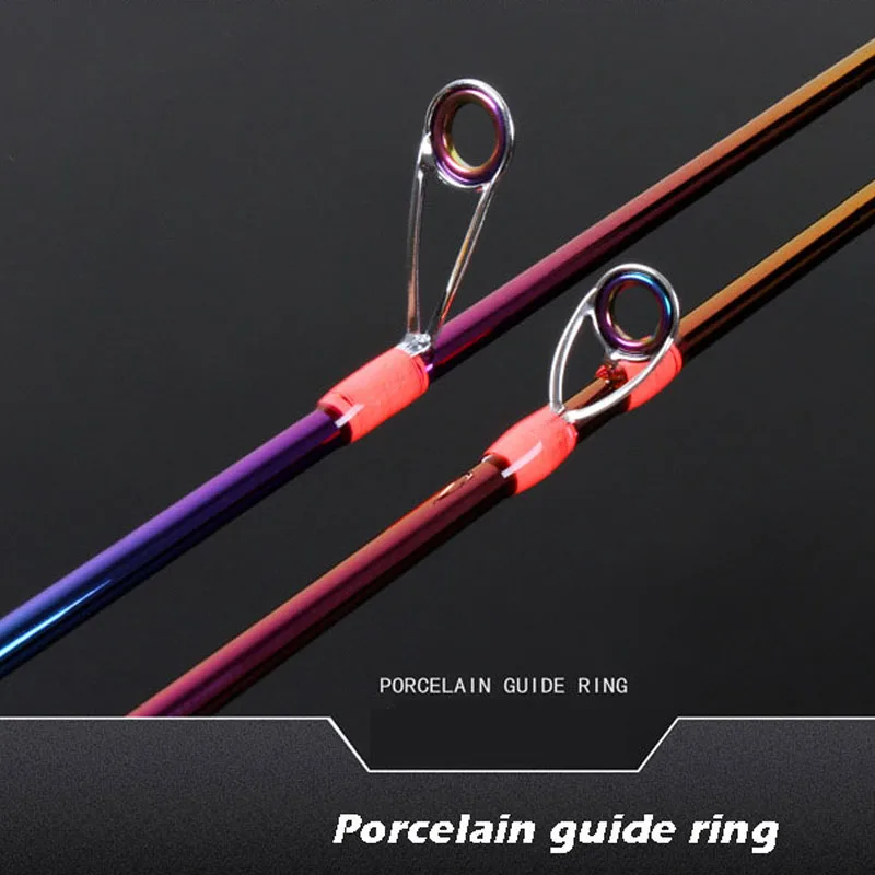 Caña de pescar de carbono sólido de colores, poste de señuelo de afinación rápida suave UL, 1,68/1,8 m, giratorio/fundición, Boca de caballo, Jigging - imagen 3