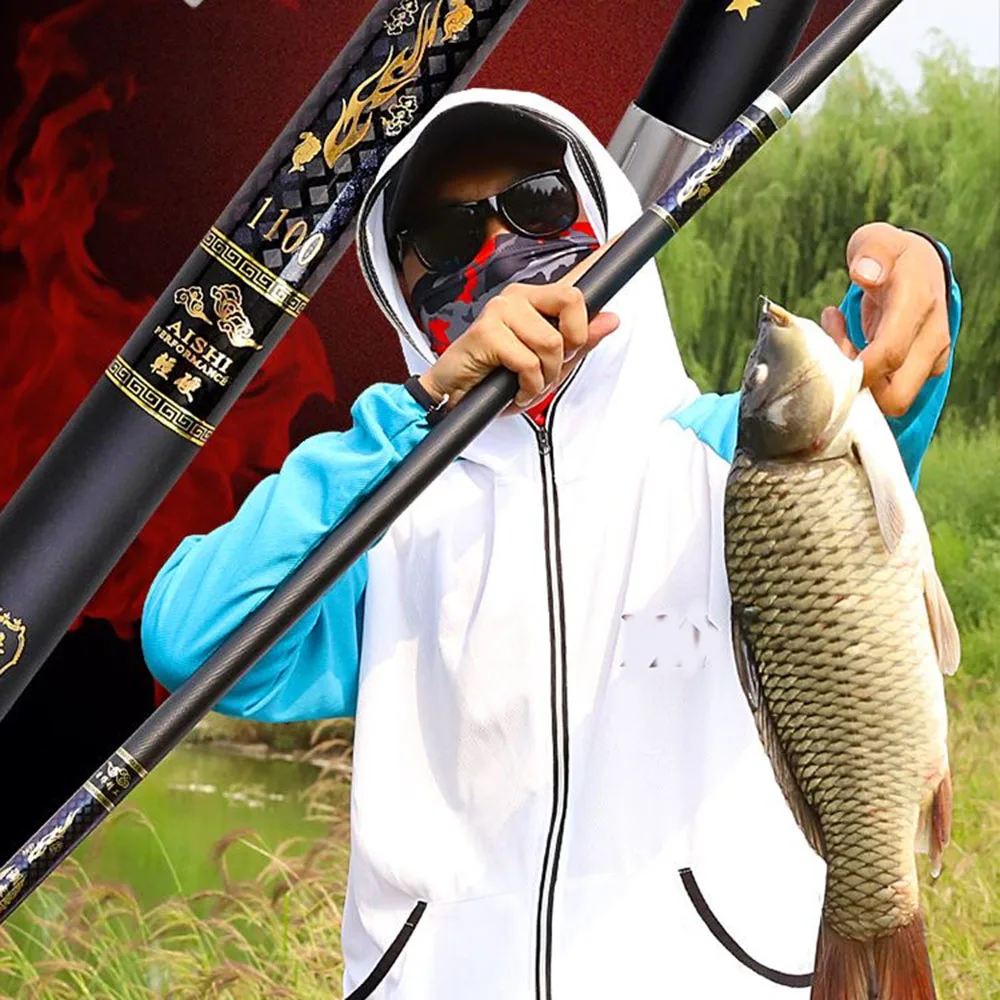Caña de pescar de mano de fibra de carbono, súper ligera, larga y dura, 8M-16M, 19H, caña de pescar telescópica de alta calidad, rocas, playas, ríos - imagen 5