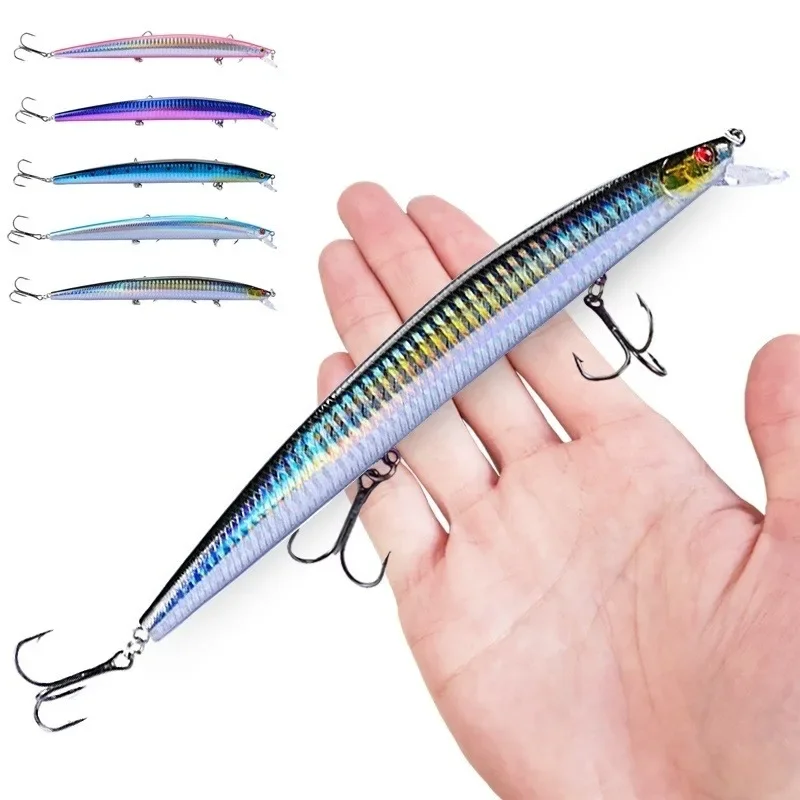 16 colores 18cm 24g Minnow señuelo de pesca láser Crankbait cebo Artificial duro plástico grandes peces falsos señuelos cebo de pesca de mar - imagen 4