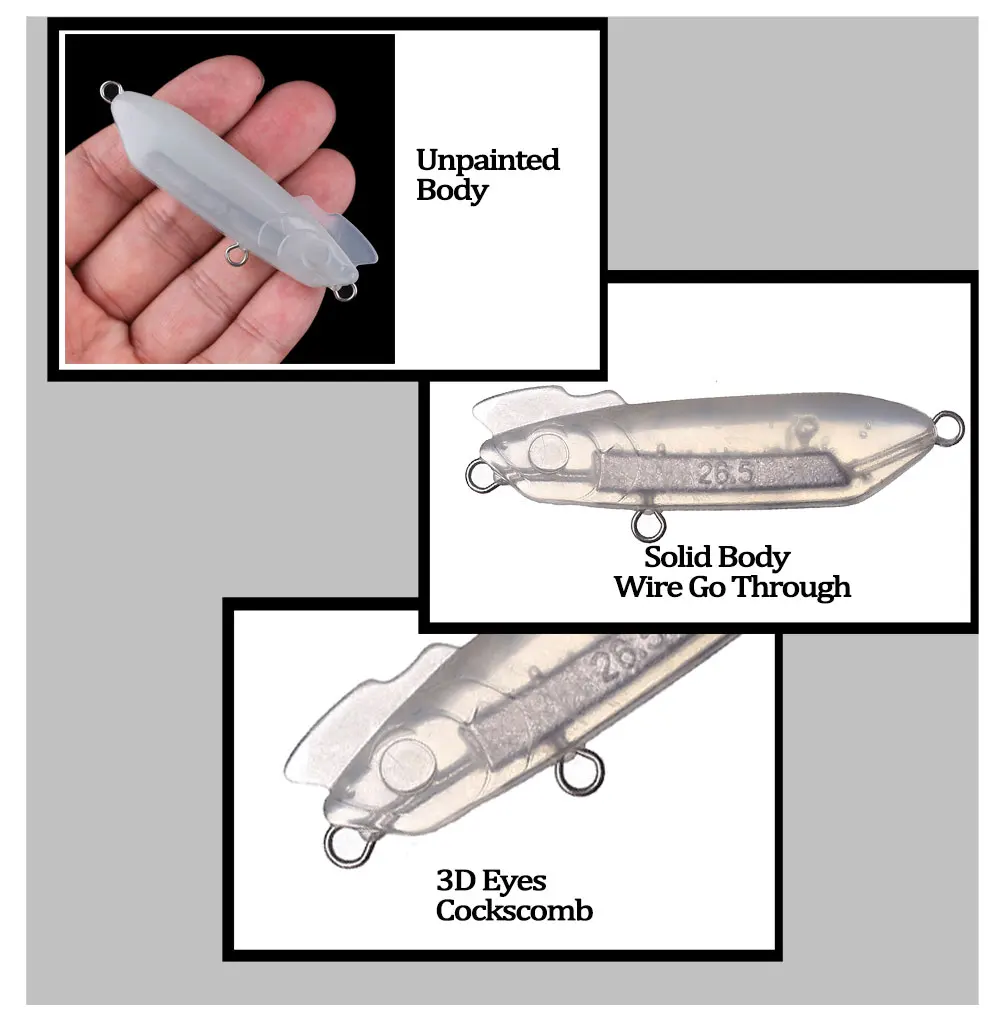 Chan'sHuang-Señuelos de Pesca artificiales, cebo en blanco sin pintar de 20 piezas, lápiz de hundimiento, cuerpo sólido - imagen 4