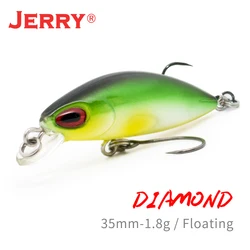 Jerry de trucha micro wobbler manivela pesca señuelos flotante ultraligero corriente zona rock 35mm y 1,8g cebo artificial,