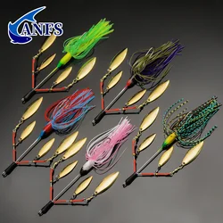 ANFS-señuelo de pesca con múltiples hojas, cebo giratorio para pesca de lubina, trucha, salmón, Spinnerbaits de Metal duro, 1 ud.