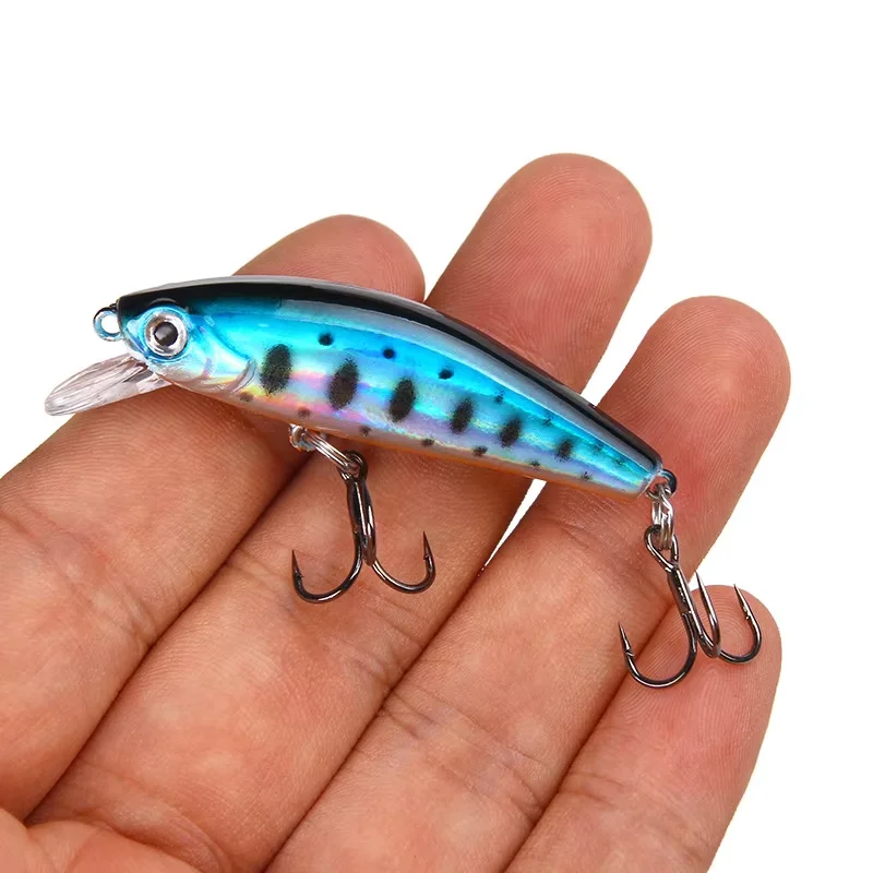 1 Uds. Señuelo de pesca con ojos 3D wobbler que se hunden, 5,5 cm, 6,7g, Mini pececillo, cebo duro Artificial, aparejos de pesca flotantes Crankbait
