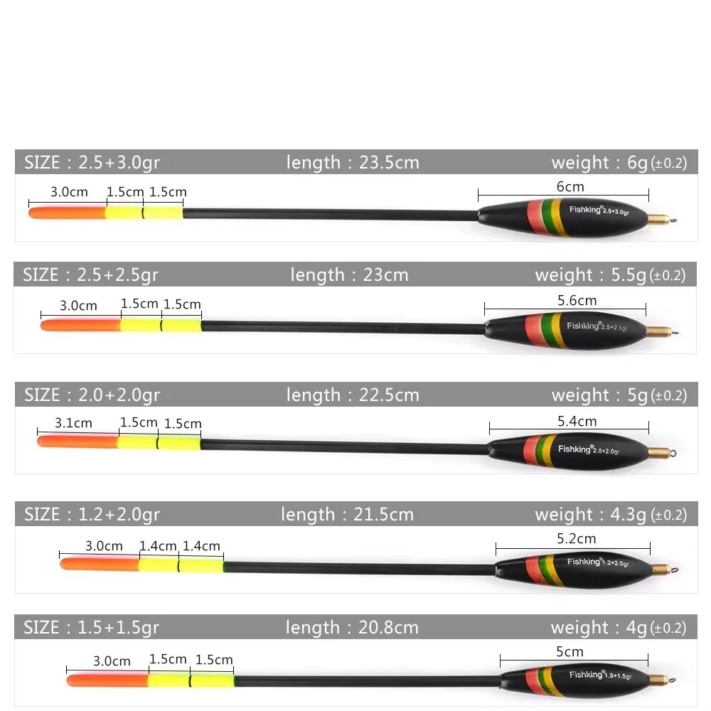 Barguzinsky-flotador de pesca de abeto, tamaño mixto, 20cm-26,5 cm, colgante de latón, boya Bobber, aparejos de pesca en roca oceánica - imagen 2