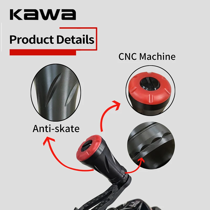 Kawa perilla de mango de carrete de pesca, Material de goma, peso más ligero, 35mm de longitud, accesorio de mango de carrete S/D, 1 unidad - imagen 2