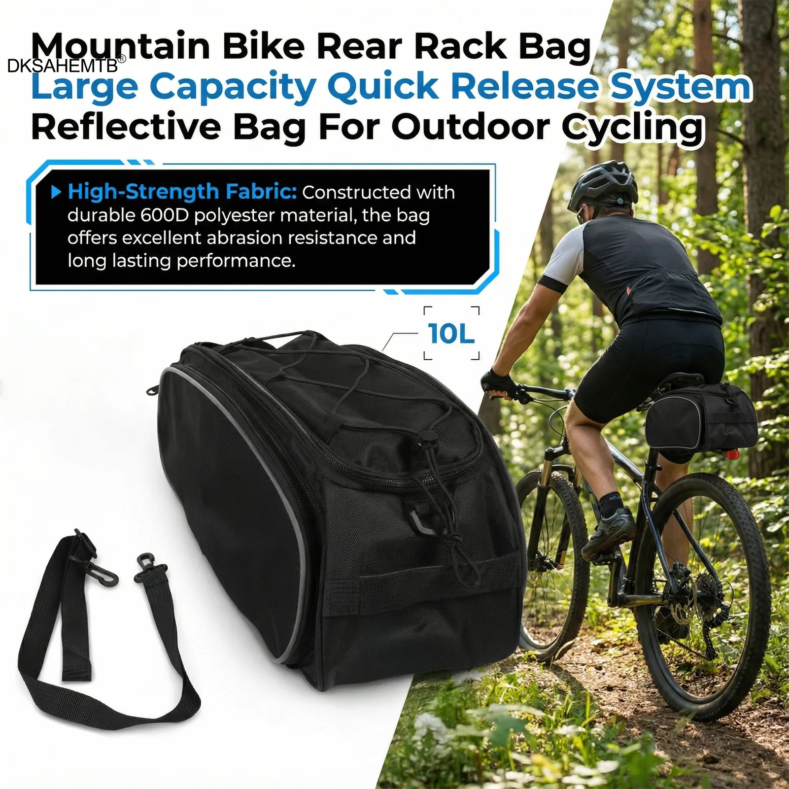 Bolsa de ciclismo Universal, paquete de estante para bicicleta de montaña, mochila impermeable de gran capacidad para montar, accesorios prácticos para ciclismo al aire libre