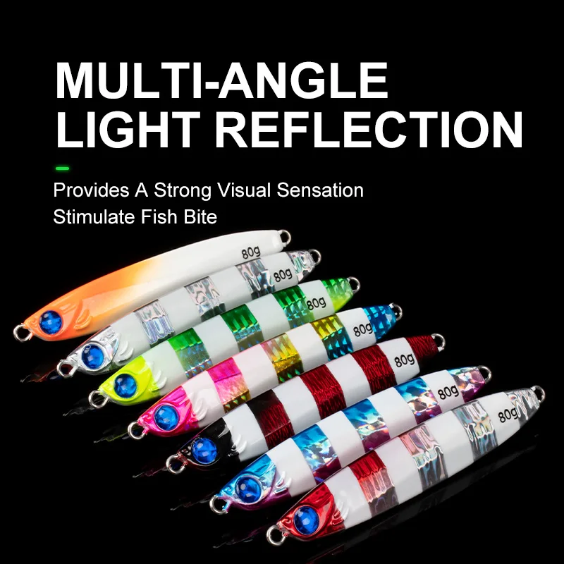 OBSESSION J112-señuelo de pesca Jigging de Metal duro Artificial, anzuelo luminoso para agua salada, 80g, 100g - imagen 4