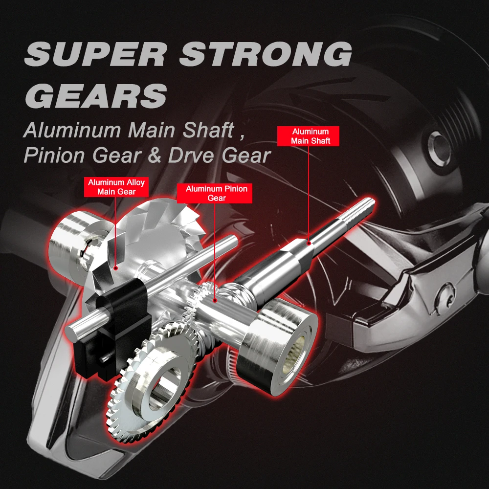 Carrete de pesca giratorio ligero Mifine Darren, Carretes de pesca de trucha, agua salada y agua dulce, tamaño 800-3000, 5,2: 1, 5 + 1BB - imagen 4