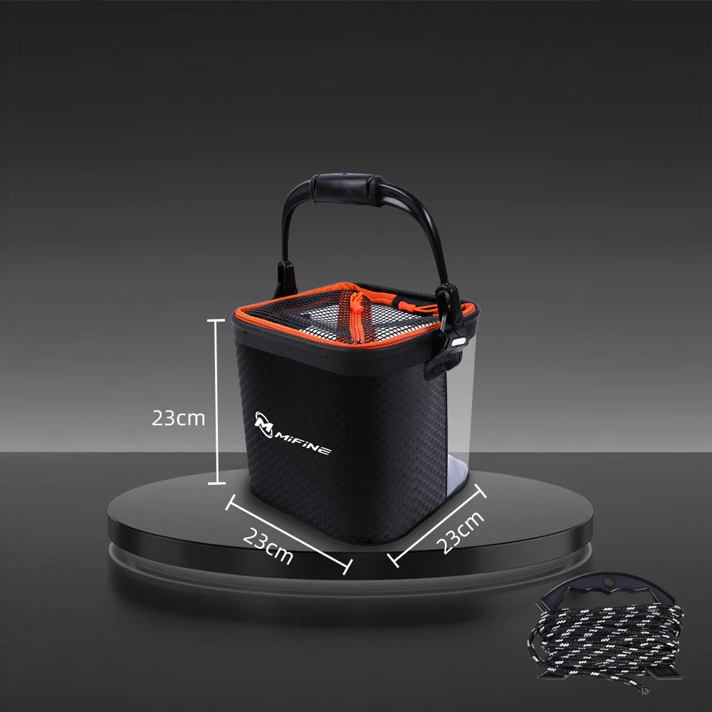 MIFINE Caja de pesca plegable – Impermeable, cubo y mango ergonómico - imagen 5