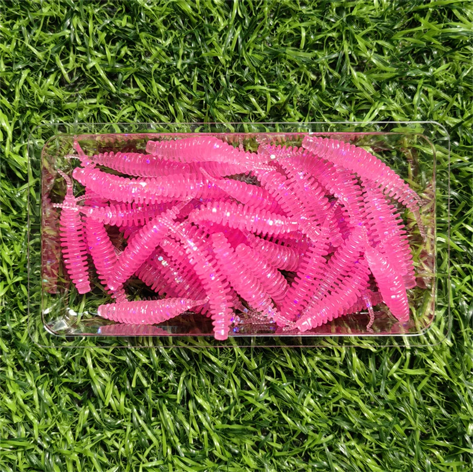 MUKUN 40PCS worm aas zacht aas Tanta 35mm 0.4g vissen lokt Pesca karpervissen bas lokken Isca kunstmatige - imagen 4