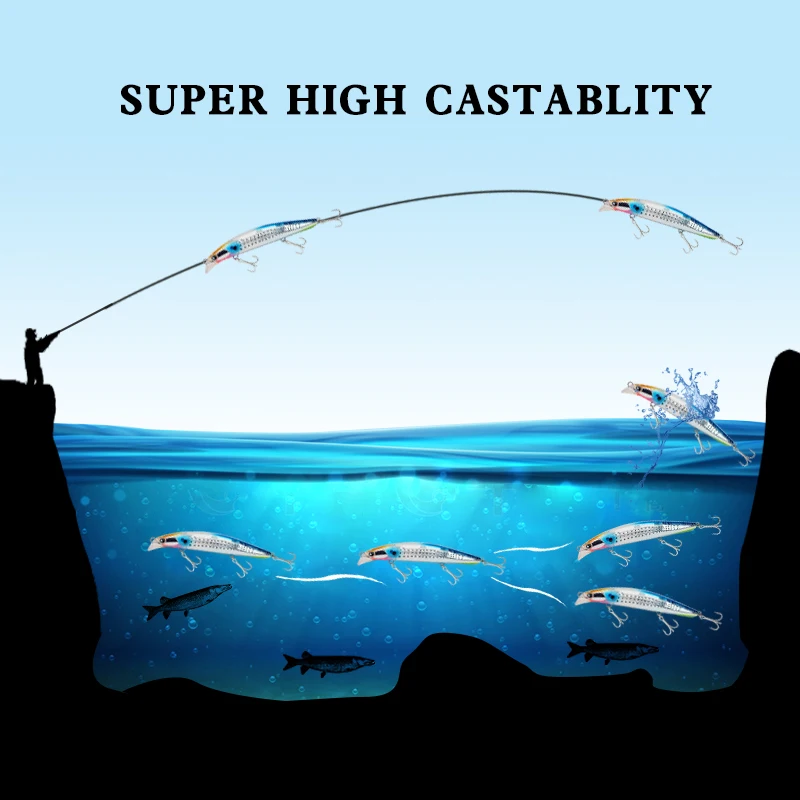 Le Fish 140mm 32g lubina hundimiento Minnow Señuelos de Pesca Spin Breeze señuelo de fundición súper larga para pesca en agua salada - imagen 4