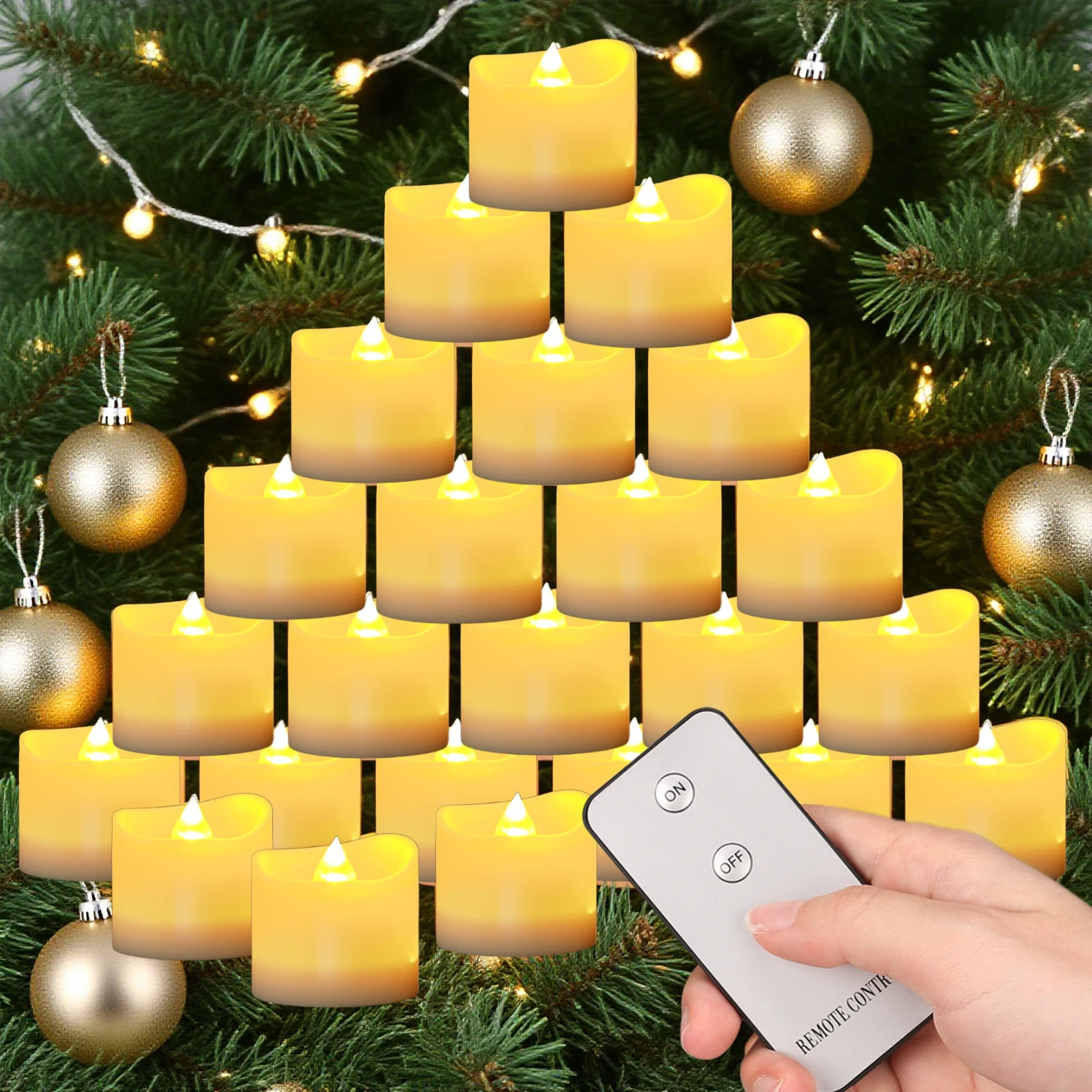 Velas votivas sin llama con pilas, más de 200 horas, velas eléctricas Led parpadeantes para centros de mesa de Navidad y bodas