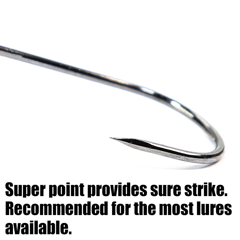 B & U 5ps cHandmade Hooks para pesca de lubina, anzuelo de caña larga de acero rico en carbono, gusano suave, aparejo de pesca Texas - imagen 5