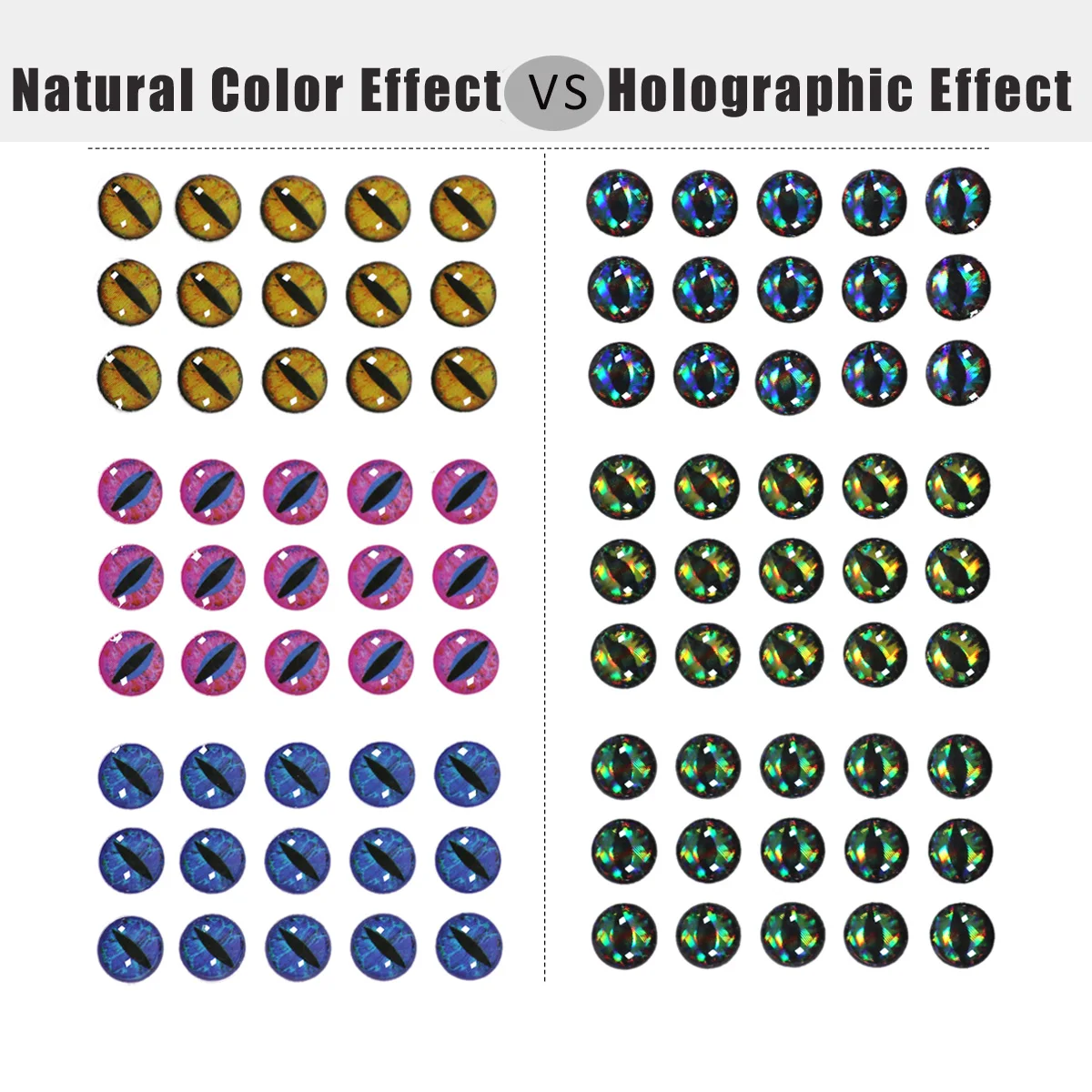 Wifreo 183 Uds mezcla holográfica 3D ojo de pez epoxi ojos de pesca realistas materiales de atado de moscas para Streamer moscas de agua salada señuelos Jig - imagen 4