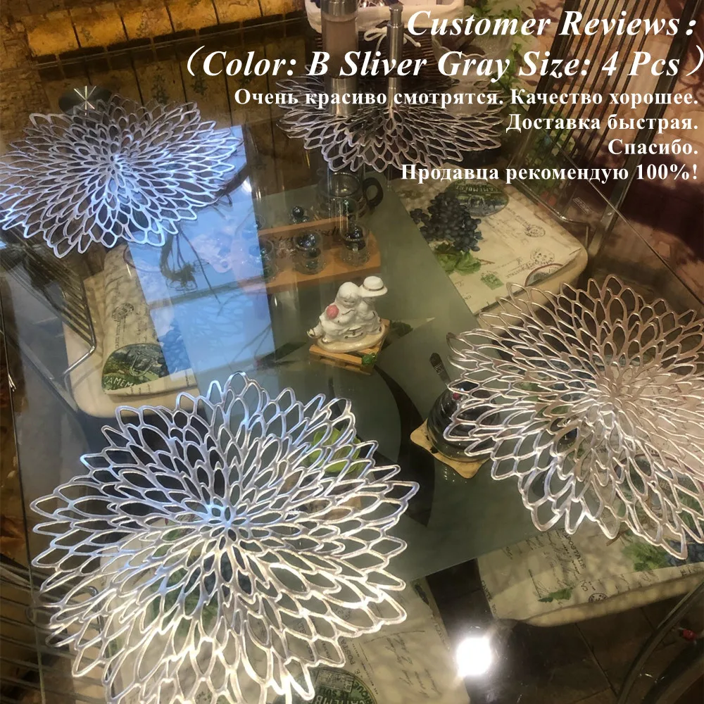 Mantel Individual de PVC para mesa de comedor, almohadilla hueca, posavasos, manteles para cuencos de mesa, 4/6/8 Uds. - imagen 5