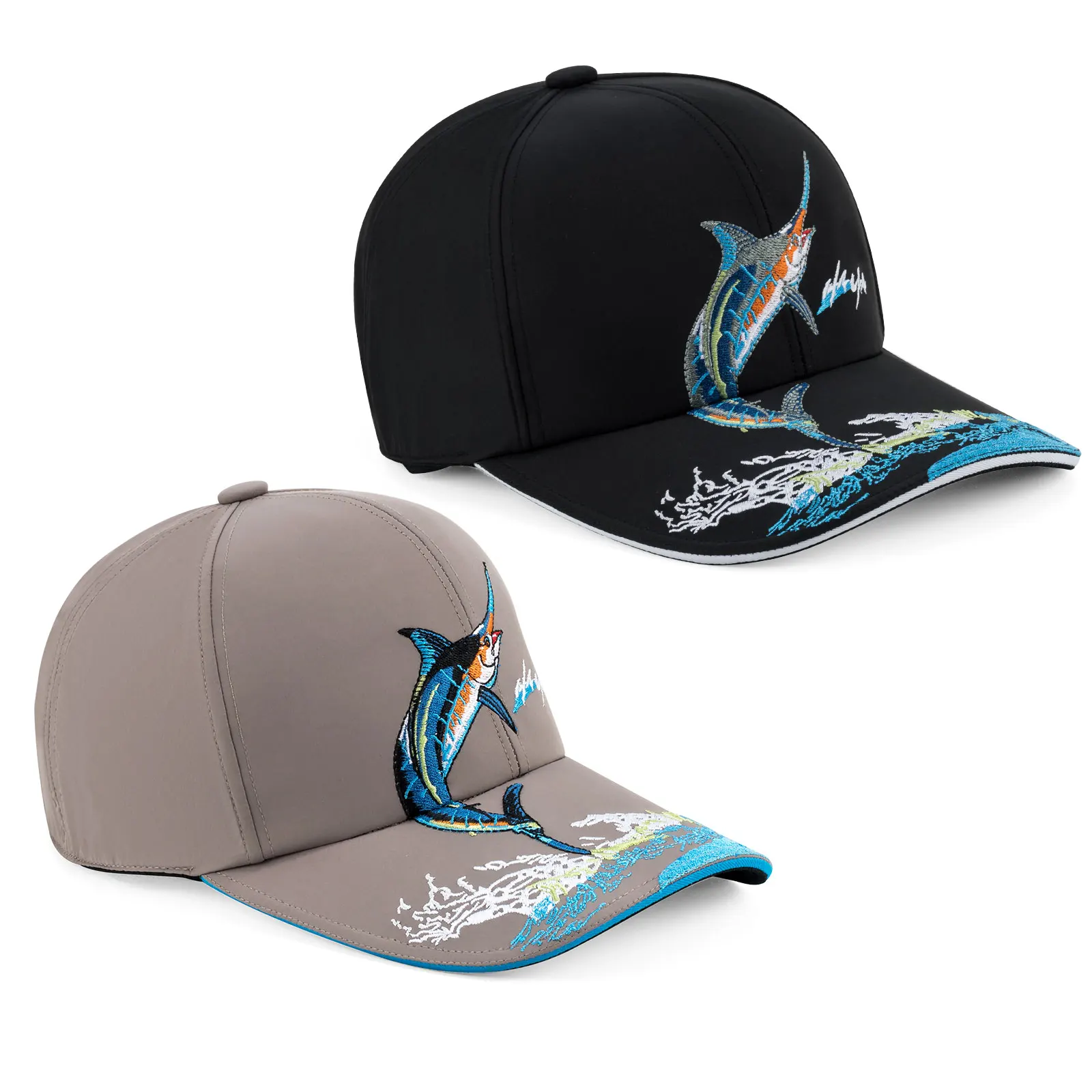 Sombrero de béisbol para hombre, gorra deportiva de algodón bordada, transpirable, ajustable, para exteriores, color negro y marrón, para verano