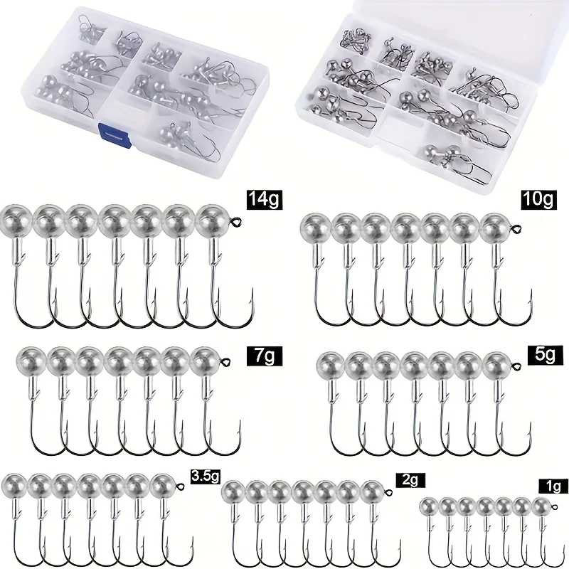 Anzuelos con cabeza de anzuelo, equipo de pesca con púas, kit de peso múltiple, pesca en agua salada, anzuelos para lubina, juego de aparejos premium - imagen 4