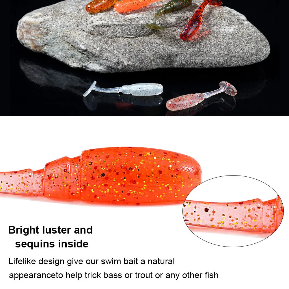 WHYY-Cebo de gusano de 30 piezas, cebo blando de 5cm y 0,2g, Señuelos de Pesca de carpa, lubina, trucha, cebo Artificial - imagen 4