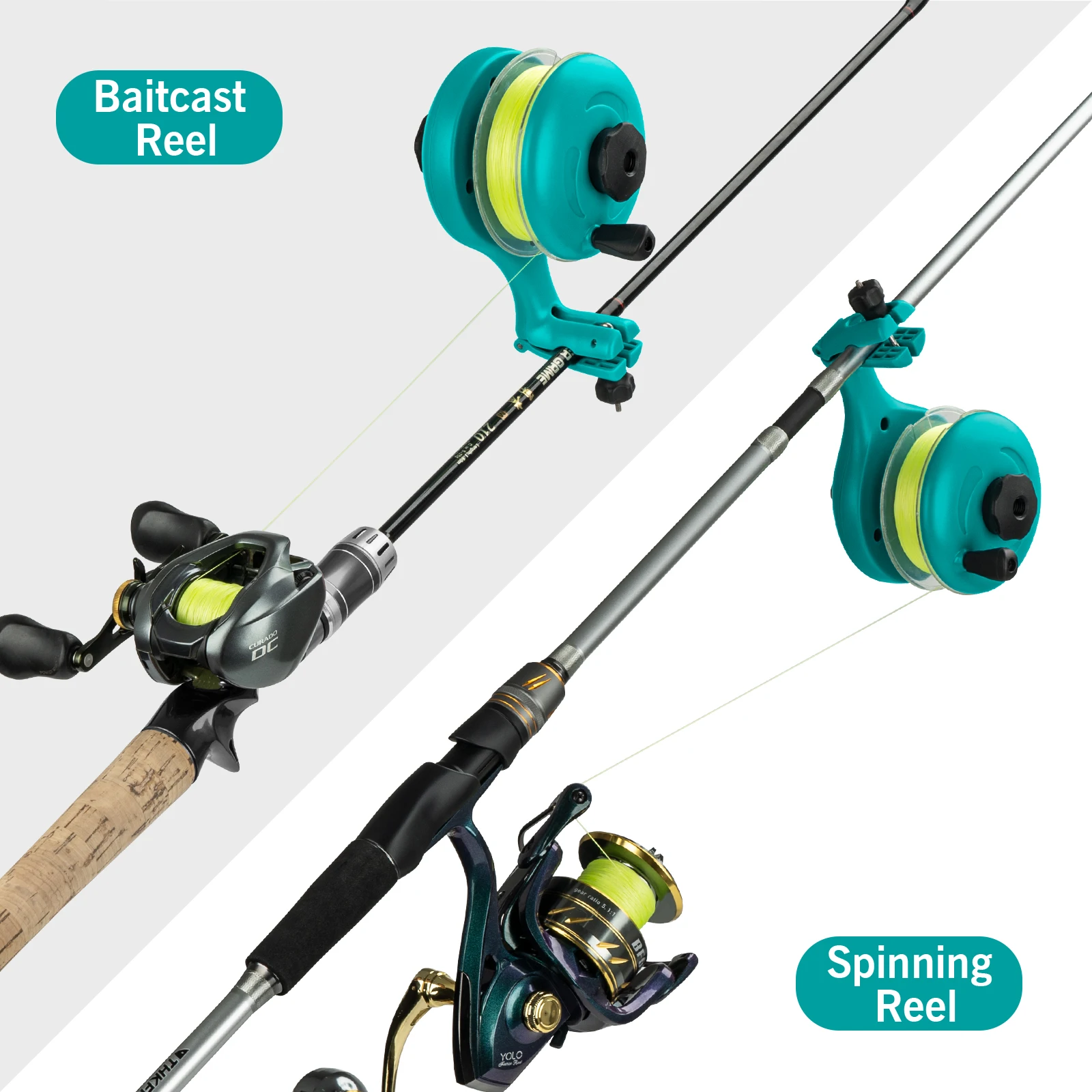 Carrete de sedal de pesca para Baitcasting, carrete giratorio de plástico ABS, máquina enrolladora de sedal, carrete, herramientas de aparejos de pesca - imagen 3