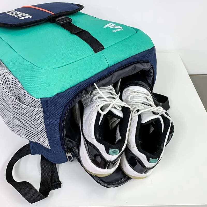 Bolsa de pesca para raquetas de tenis y bádminton, mochila con bolsillo para zapatos, mochila deportiva para adolescentes, mochila escolar para viajes al aire libre, mochila para ir al trabajo - imagen 3
