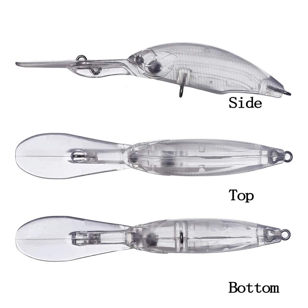 Chan'sHuang-Cebo en blanco sin pintar, cebo flotante de buceo en aguas profundas, piscardo, aparejos de señuelo de pesca hechos a mano, 100mm, 6,2g, 20 piezas - imagen 3