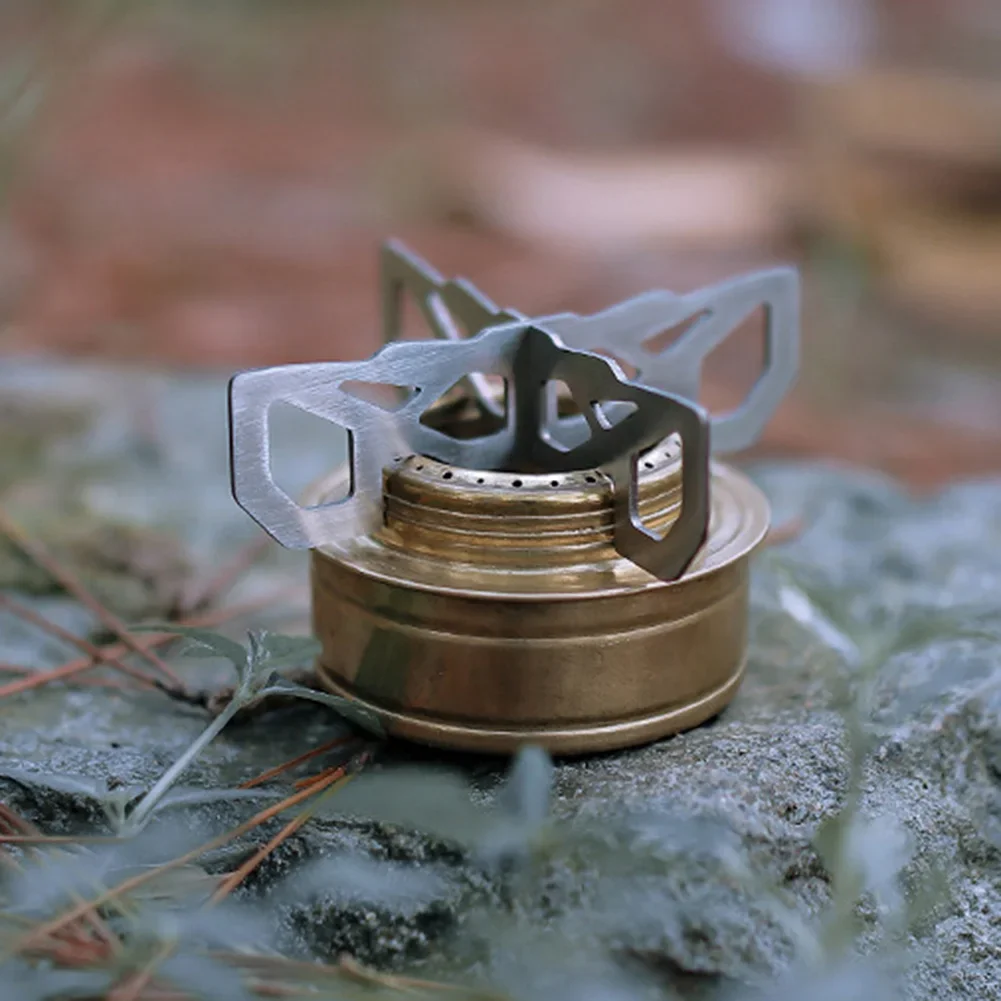 Mini hornillo de Alcohol de acero inoxidable, soporte cruzado para cocina resistente, ultraligero, para acampar al aire libre, 1/2 piezas - imagen 2