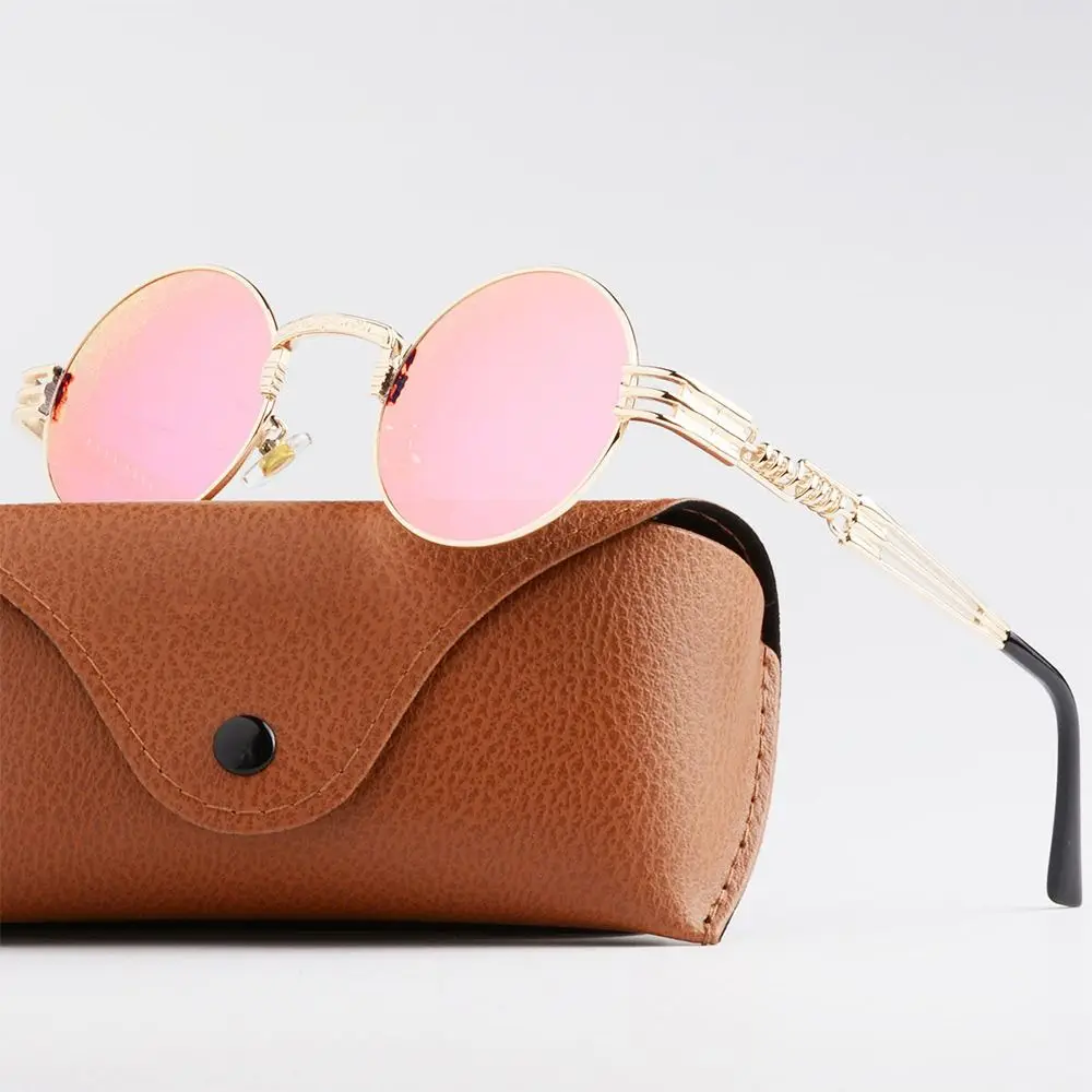 Gafas de sol Steampunk de metal vintage estilo gótico protección UV tonos redondos gafas de sol punk para mujeres y hombres - imagen 5