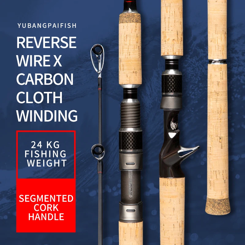 ROLLFISH XXH-caña de pescar con cabeza de serpiente, Lucio, lubina, fibra de carbono, acción rápida, señuelo giratorio, 2,1/2,28/2,4 m - imagen 3