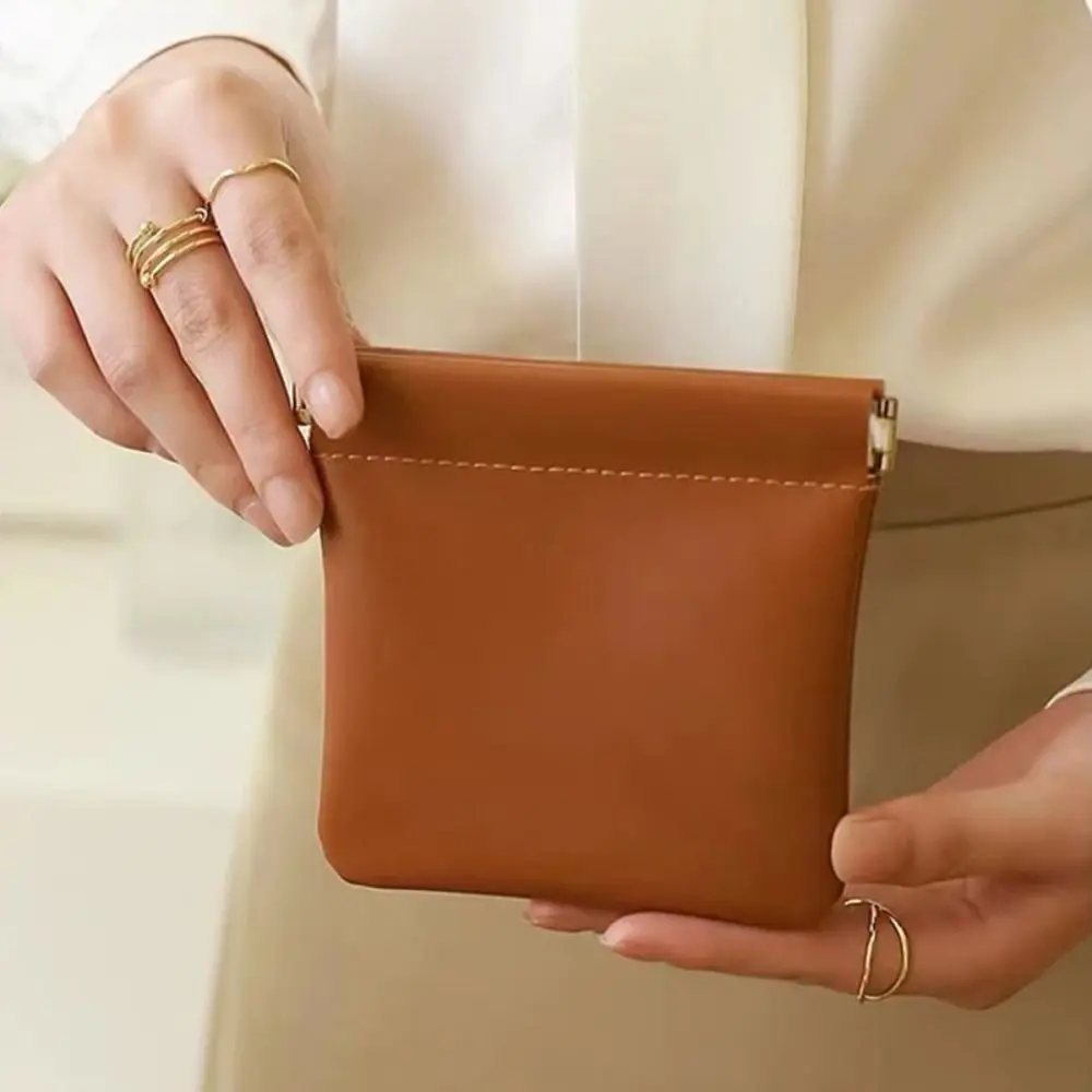 Bolsa de almacenamiento de maquillaje para lápiz labial Simple, Mini llavero portátil a la moda para mujer, joyería, organizador de cosméticos, bolso de mano, bolsas pequeñas de Pu, regalo