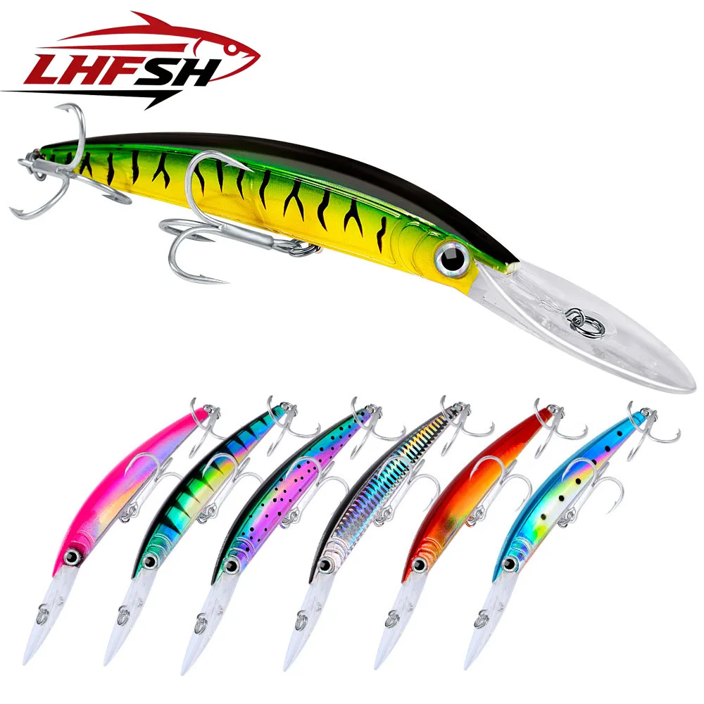 LHFSH Minnow señuelo duro buceo profundo trolling lubina lucio - imagen 4