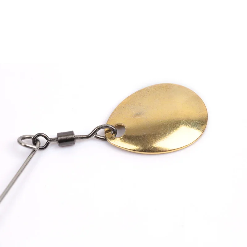 OUTKIT 10 Uds 1,2g Spinner señuelo de Pesca cebo cuchara Swisher Buzzbait Bass Wire cebo Popper Vib Spinnerbait señuelos aparejos de púas Pesca - imagen 5