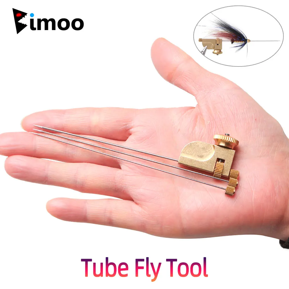 Bimoo, 1 Juego de herramientas para moscas de tubo de latón y acero inoxidable para atar moscas, serpentinas, herramienta para atar moscas, aparejos de pesca con mosca - imagen 2