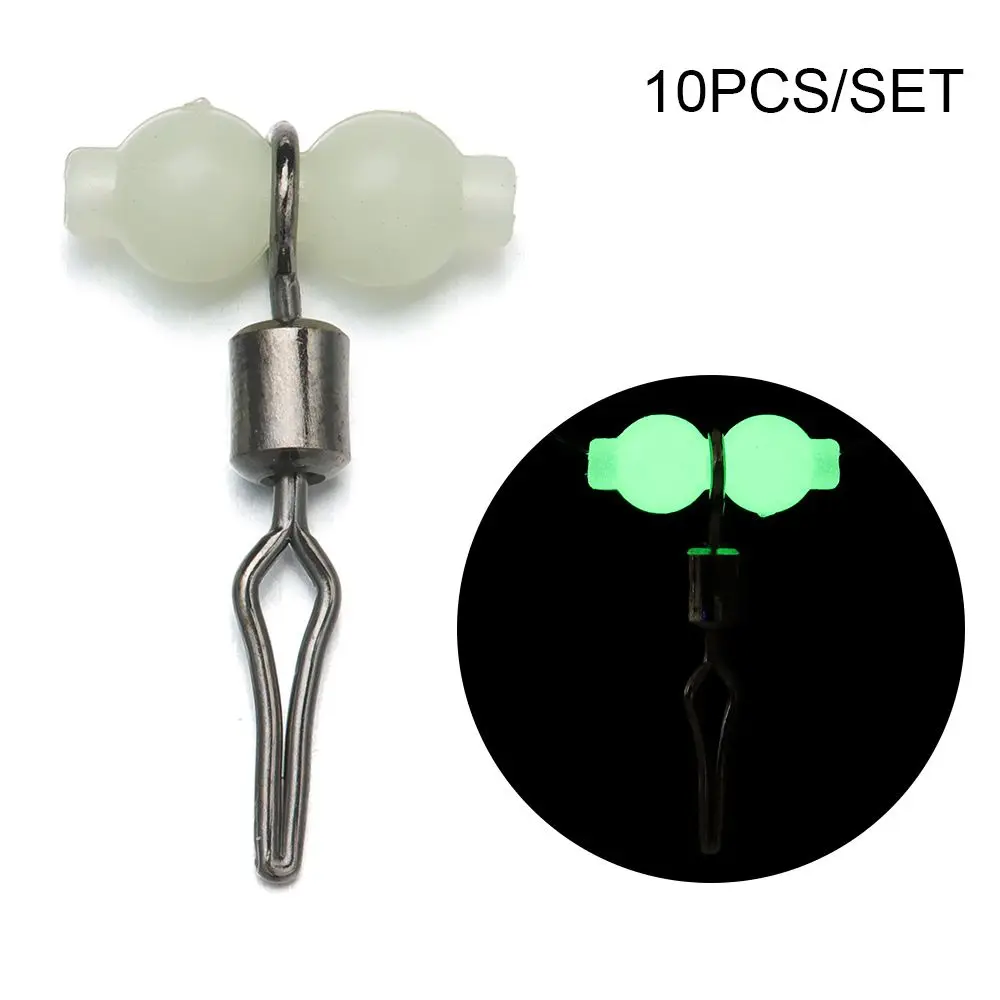 Conector de pesca en forma de T de 10/20 piezas, luminoso, anillo giratorio de barril de 3 vías, Conector de línea de señuelo de anzuelo, aparejos de pesca de alta calidad - imagen 2