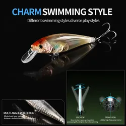 Señuelos Minnow colgante BearKing 65 mm – 5 colores, buceo 0,8‑1,2 m