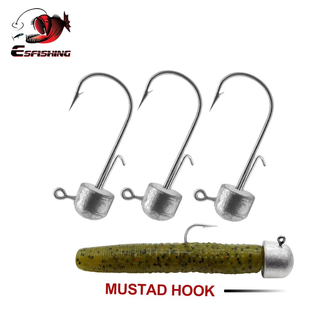 KESFISHING Ned Rig Hook Mustad Acero con alto contenido de carbono 1,5g 2g 3g 5g 6g 10g 14g 18g cabeza de anzuelo de pesca - imagen 3