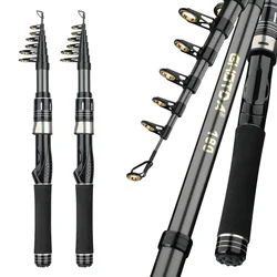 Mini caña de pescar giratoria de mar, telescópica, 1,5 M/1,8 M/2,1 M/2,4 M, caña portátil, equipo de Pesca de carpa