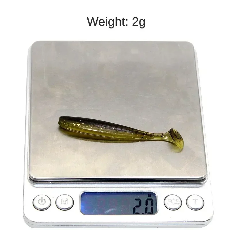 Paquete de 10 señuelos de cola en T de dos colores, cebo suave, 11 colores, 5,5 cm, 7cm, señuelo biónico, pez mandarín, Topmouth Culter Weever Bait - imagen 5