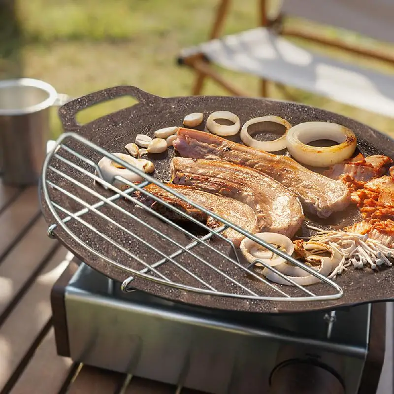 Rejilla de acero inoxidable para hornear al aire libre, rejilla antiquemaduras, resistente a la deformación - imagen 3