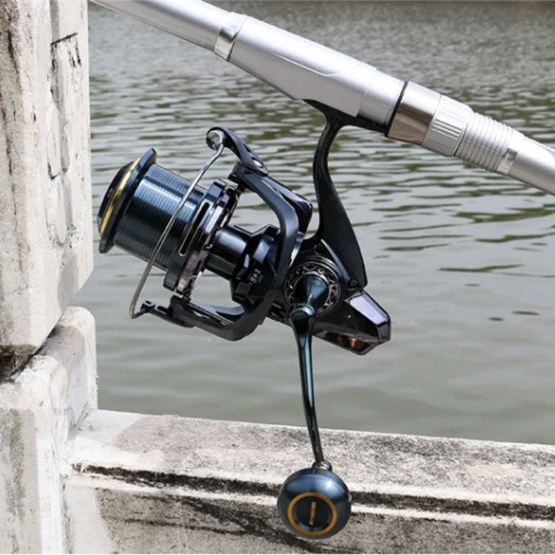 Carrete de pesca de larga distancia 9000-14000, rueda de fundición de Metal de largo alcance, estructura de caña guía, rueda de pesca 4,7:1, 30KG, freno de pesca - imagen 5