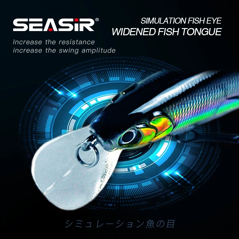 Seasir Señuelo Minnow hundimiento lento – Wobbler artificial pesca - imagen 5