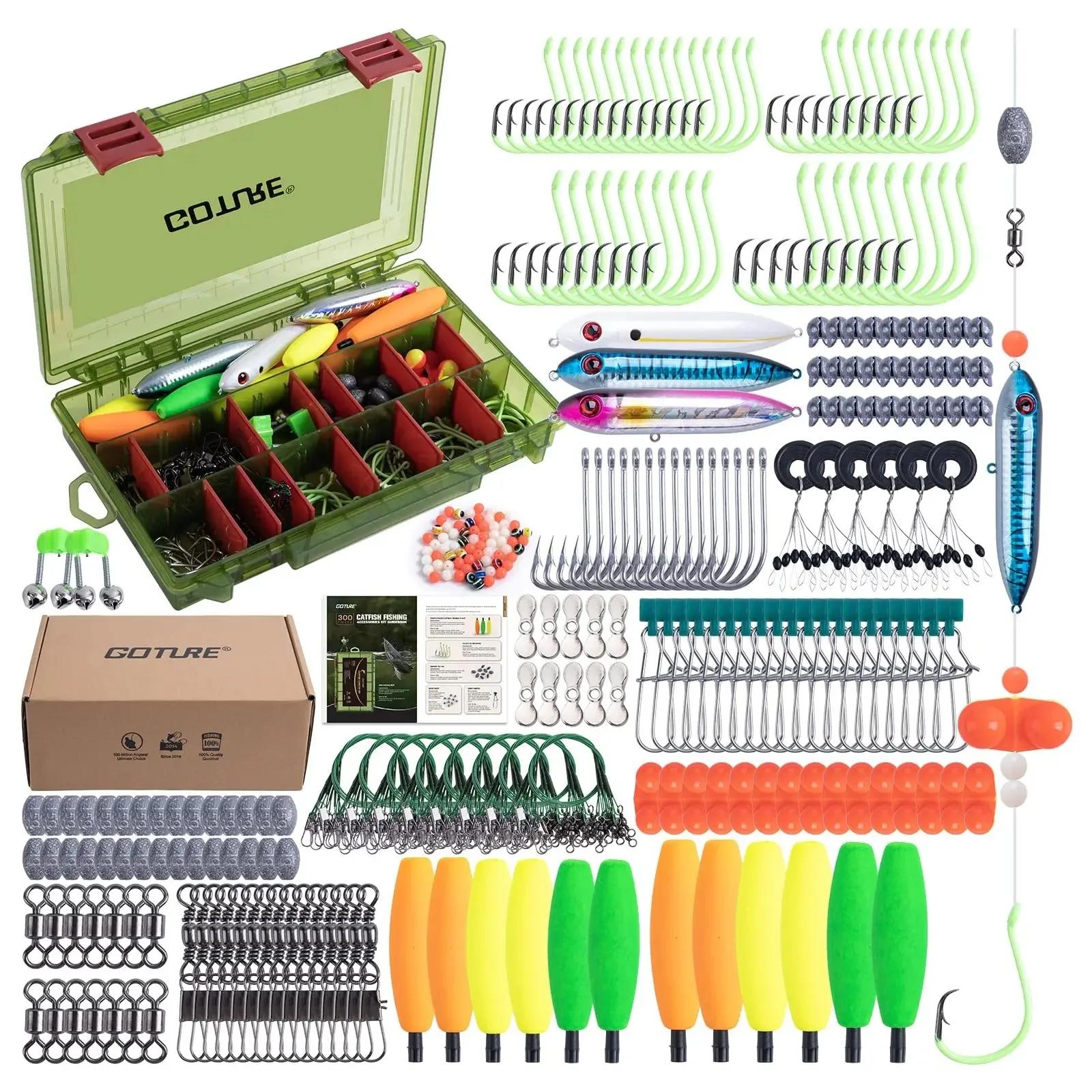 Goture Kit de pesca de bagre DIY con aparejo Santee y caja