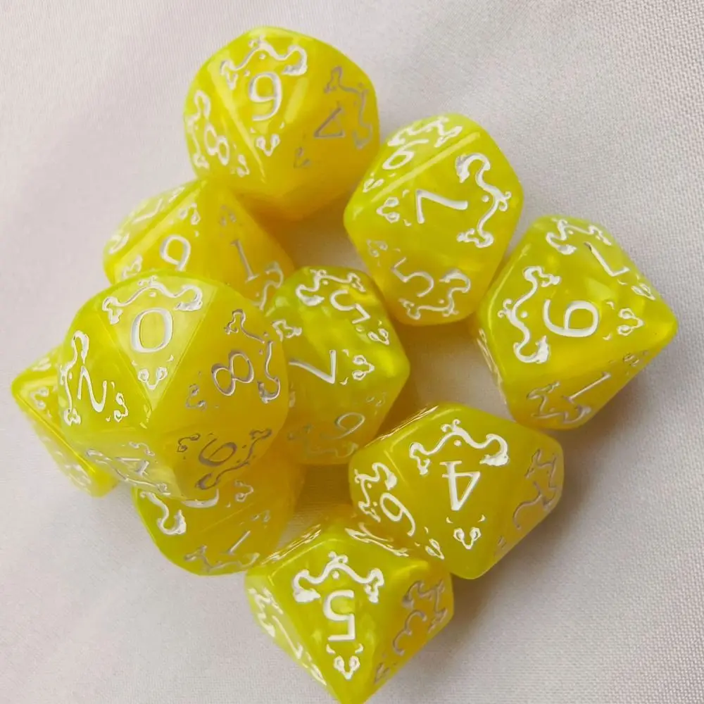 Juego de 10 Dados Acrílicos Creativos con Temática de Dragón, Dados Poliédricos D10 con Esquinas Afiladas, Amarillo, Morado, Dorado, Rojo, Dados para Juegos de Mesa, Regalo - imagen 2