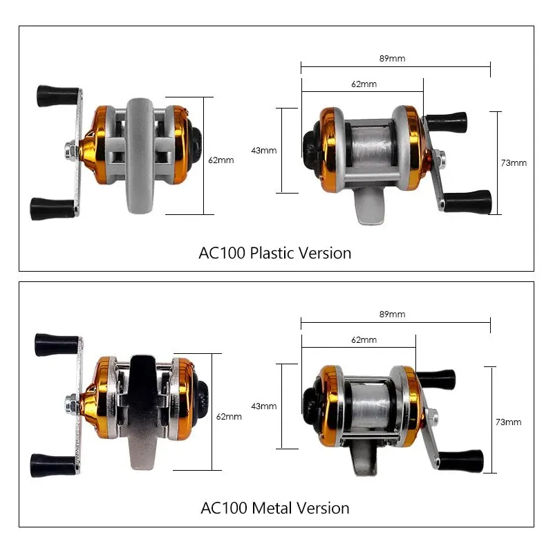 DEUKIO-Mini rueda de pesca de tambor, carrete de pesca en hielo portátil para invierno, con alambre, aparejos de pesca al aire libre, accesorios - imagen 4